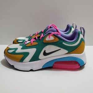 Nike Air Max 200 Green Gold Pink White Shoes